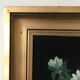 Painting bouquet of white flowers golden frame