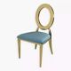 Chaise doré et assise velours turquoise