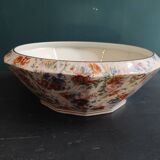 Vintage French large serving bowl from Le Tallec, Limoges, with colourful floral decoration