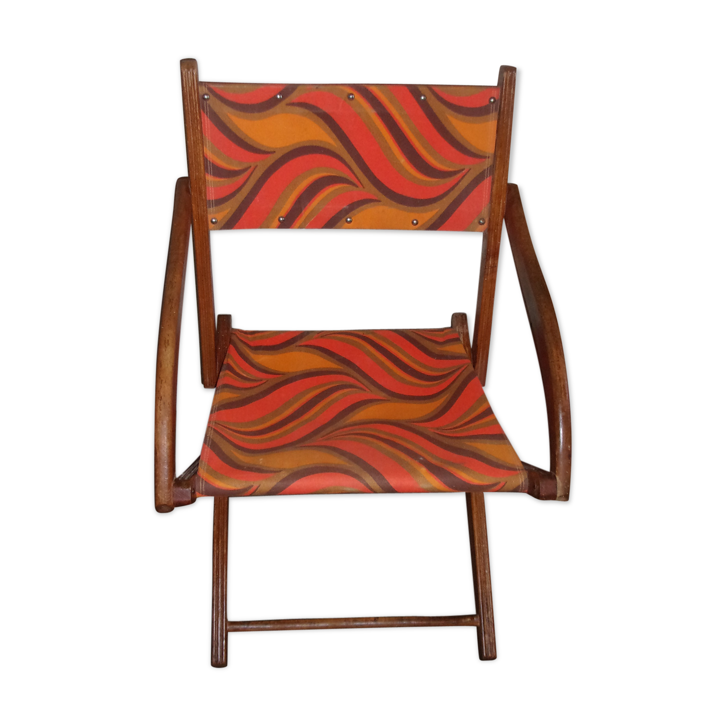 Folding chair wood camping Scandinavian style 1960