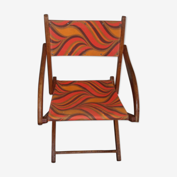 Folding chair wood camping Scandinavian style 1960