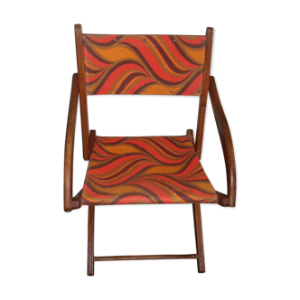 Folding chair wood camping Scandinavian style 1960