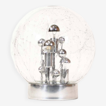 Lampe de table modernes en verre glacé du milieu du siècle par doria leuchten, allemagne, années 1960