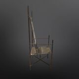 Copper and brass throne chair by Cor de Ree, Netherlands 1990