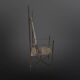 Copper and brass throne chair by Cor de Ree, Netherlands 1990