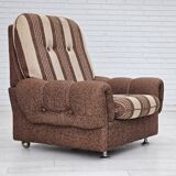 Fauteuil relax danois, revêtement en laine d'origine, années 70