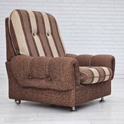 Fauteuil relax danois, revêtement en laine d'origine, années 70