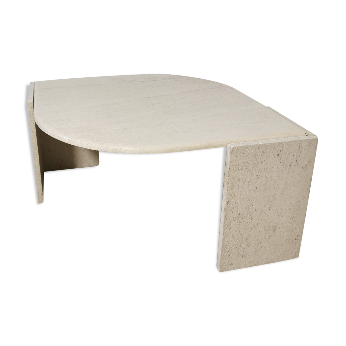 Italian work travertine coffee table, 1970