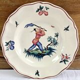 6 anciennes assiettes creuses à soupe decor au chinois Sarreguemines