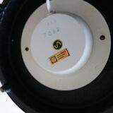 Mid-century brown leather and brass floor lamp, Falkenbergs Belysning, Sweden, 1960s.