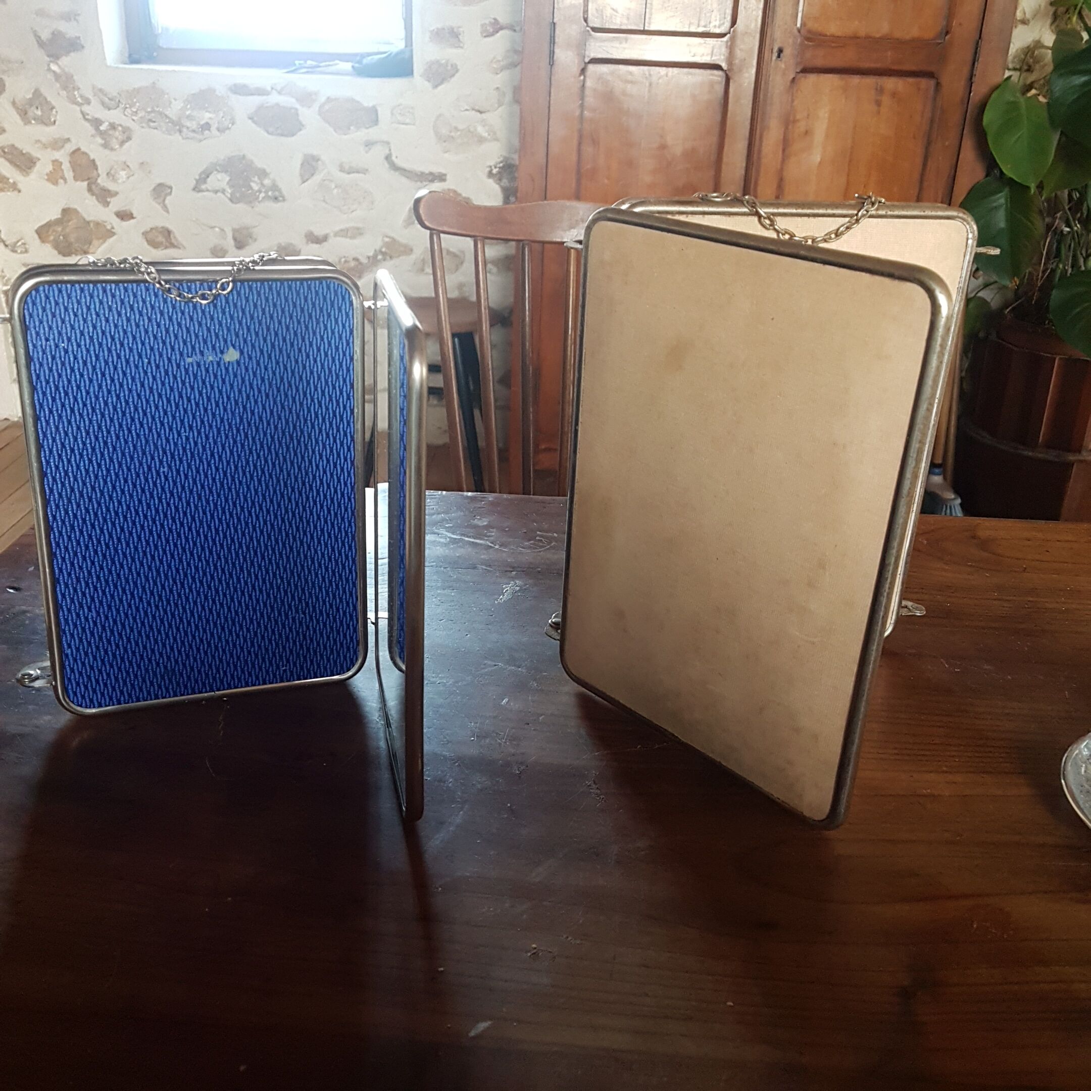 Miroir triptyque de barbier