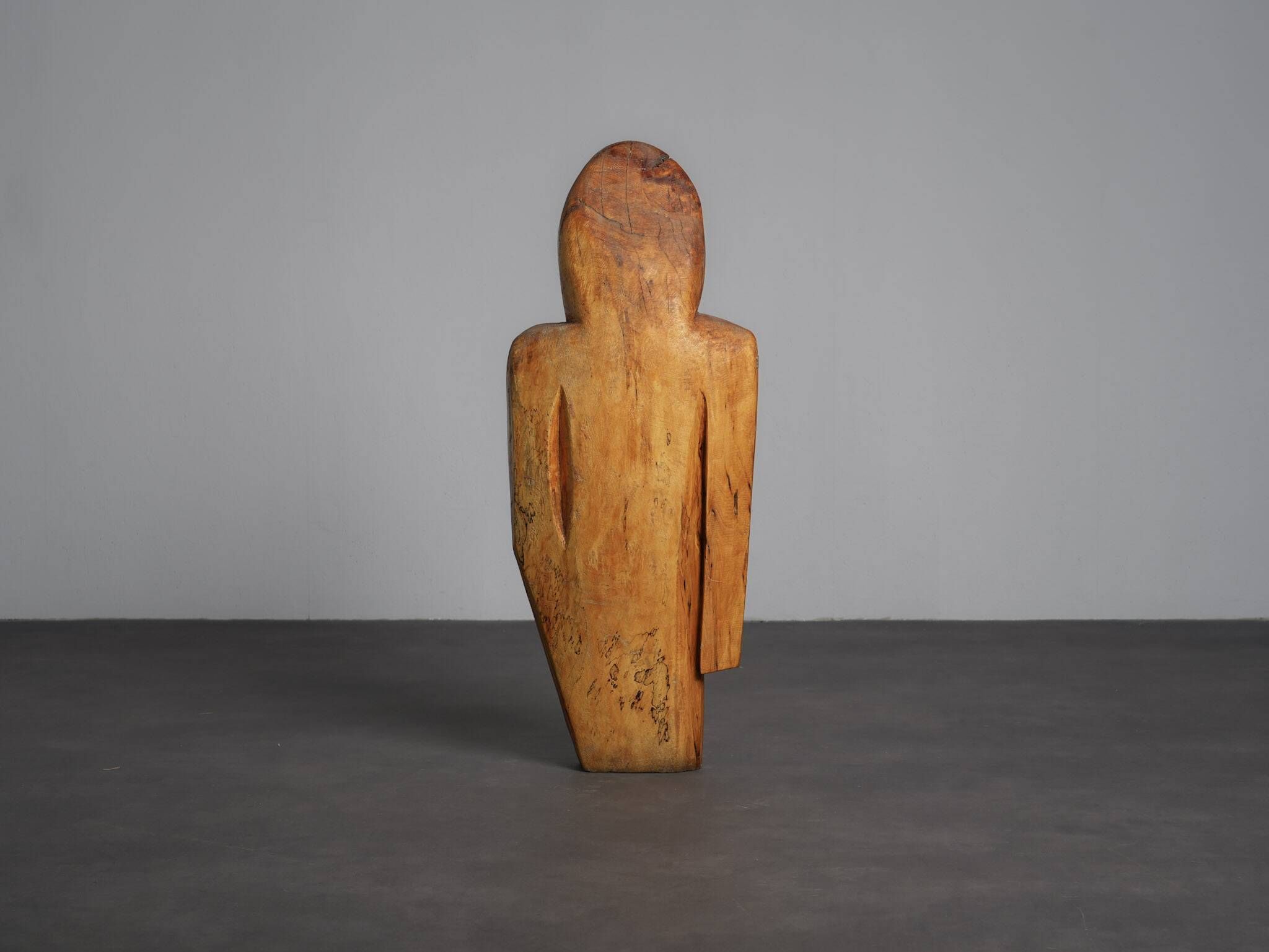 Carved wood sculpture group “Family” by Roland Lavianne, France, 1970s