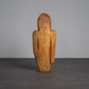 Carved wood sculpture group “Family” by Roland Lavianne, France, 1970s