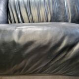 Pierluigi Cerri sofa model Pause signed Poltrona Frau in Black leather Design
