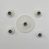Set of 5 vintage wall lights, white lacquered metal, Germany, 1970.
