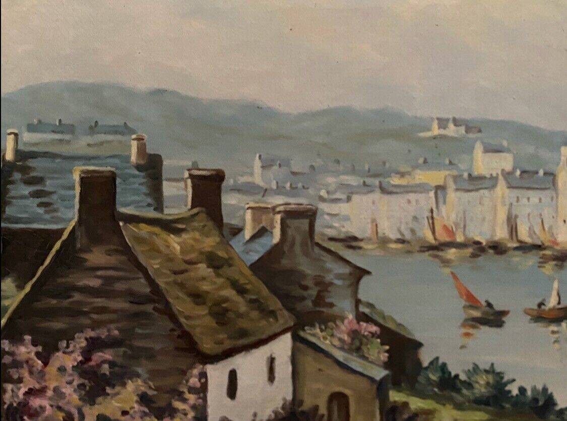 Breton landscape oil signed A. Hensel or Henset mid-20th century frame