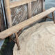 Large old farmhouse bench in raw solid oak