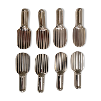 6 Silver Metal Knife Holder Christofle racket Luc Lanel designer