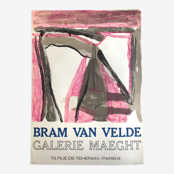 Affiche originale en lithographie de Bram Van Velde, Galerie Maeght, 1975