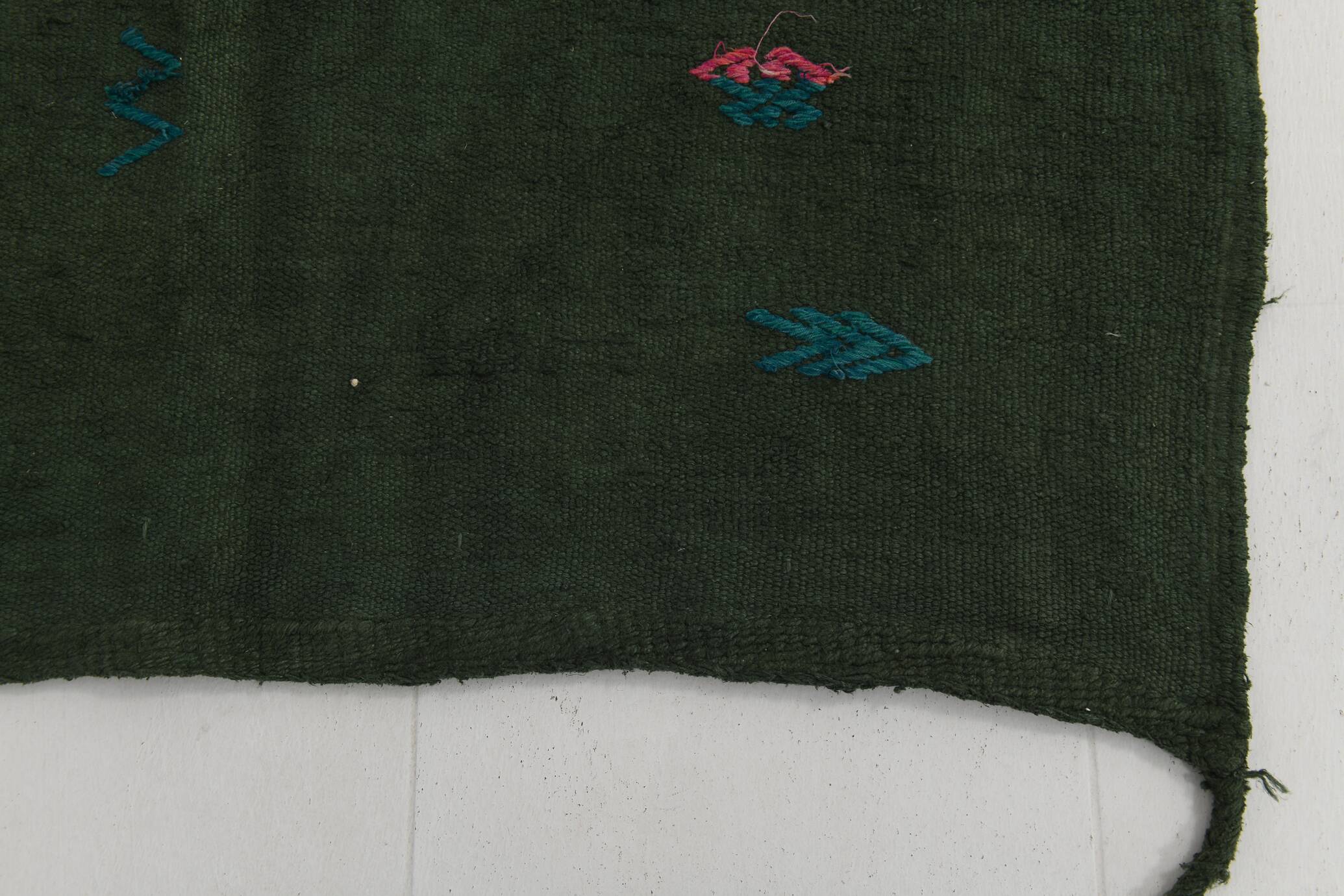 Tapis Kilim vintage vert 4x6, 132x199 cm