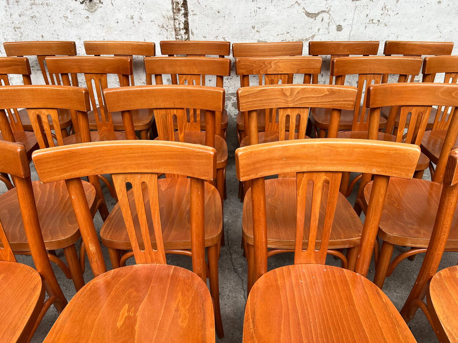 Set of 32 vintage bistro chairs