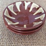3 glazed terracotta plates