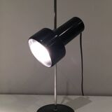Adjustable lamp in black lacquered metal and chrome. French work. Circa 1970.