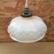 Old vintage art deco opaline pink pendant lamp