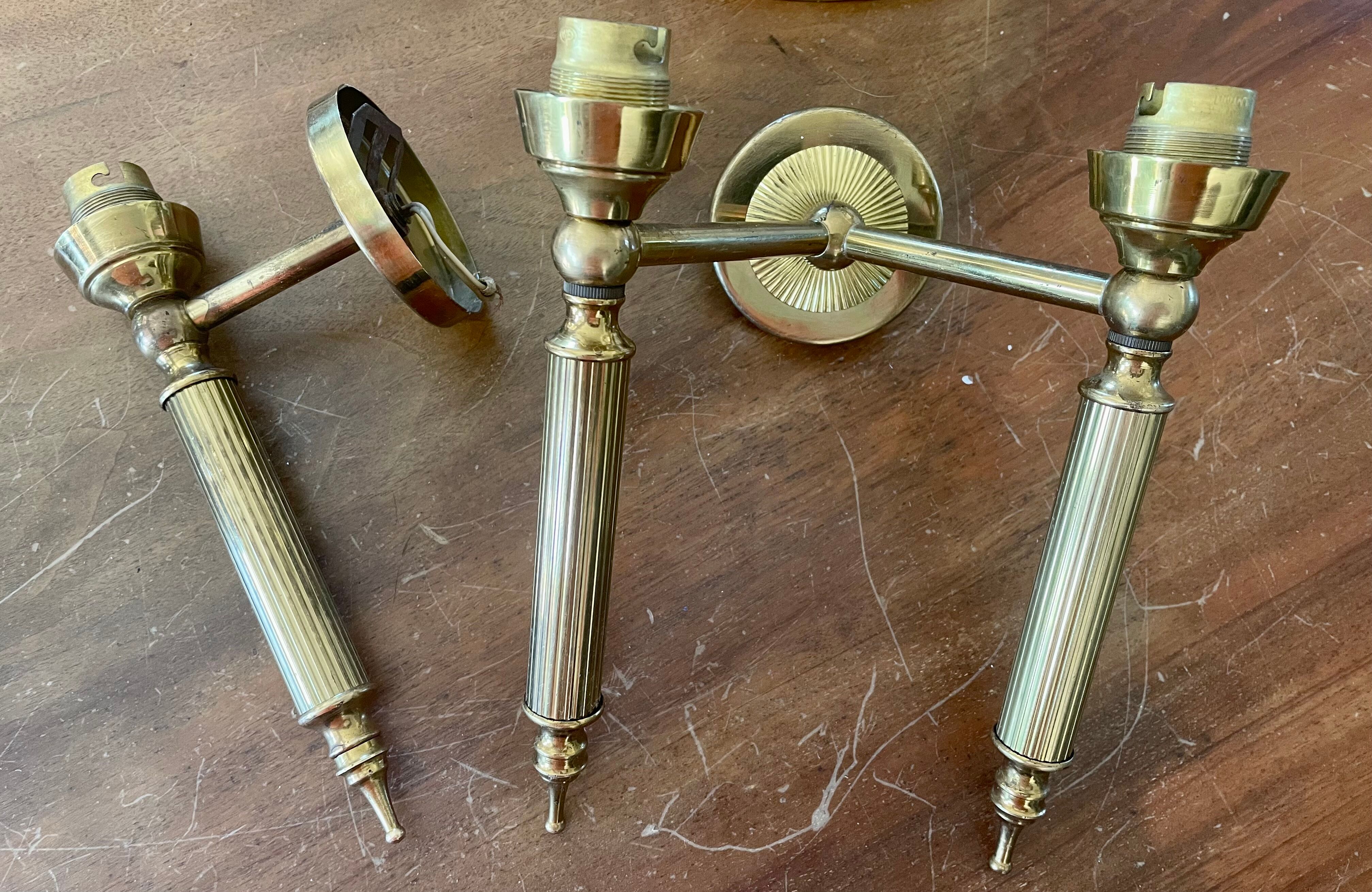 Brass and opaline torchiere appliques