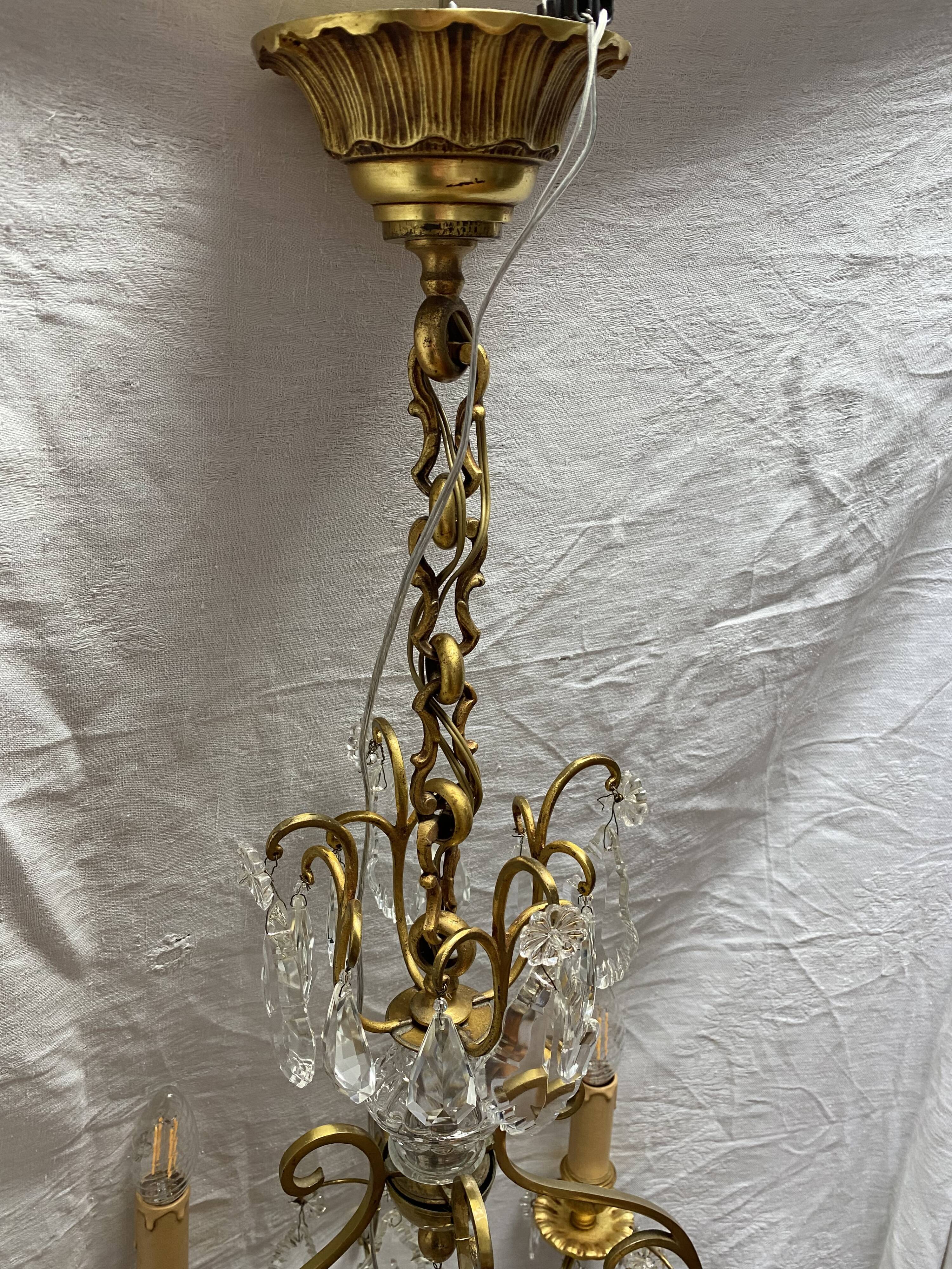 Bronze chandelier mid-twentieth century.