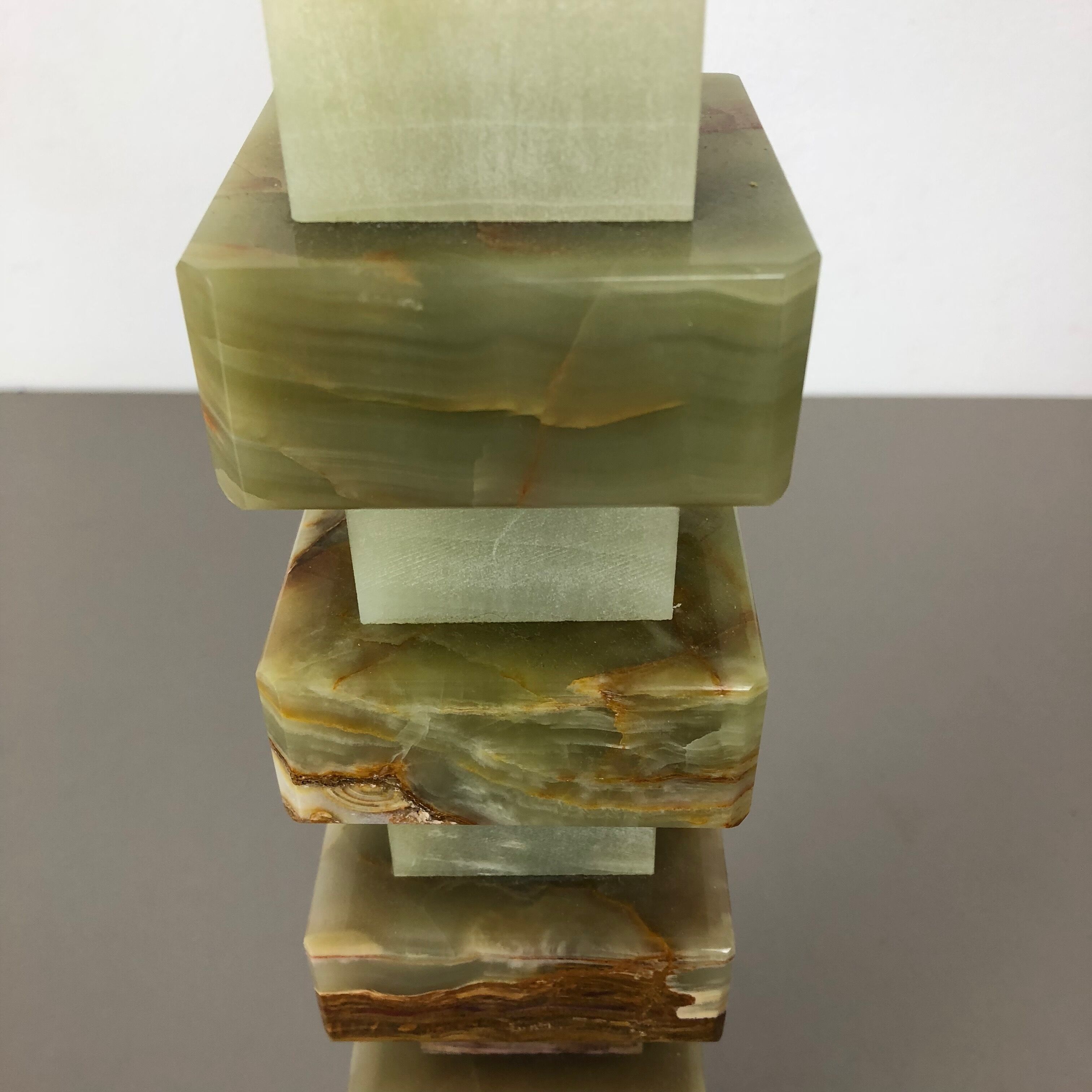 Vintage Hollywood Regency Onyx Marble Light Base Table Light, Italy, 1970s
