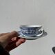 Pair of signed blue porcelain cups