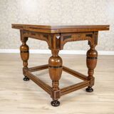 Dutch Extendable Oak Side Table, Late 19th Century