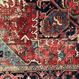 Ancient Heriz Carpet – Cobalt Blue & Indigo – 330 x 218 cm