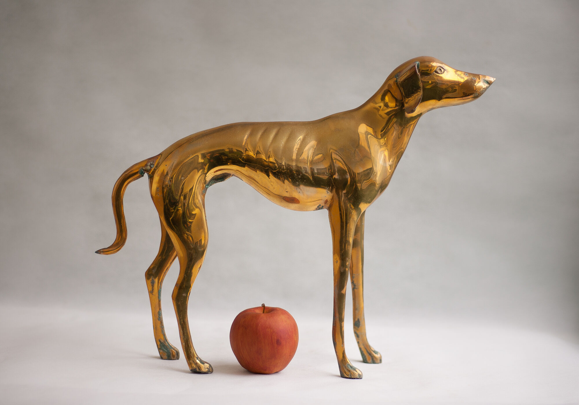 Statue vintage, big dog brass sculpture, dog statue, Greyhound, whippet, greyhound, interior decorating, home décor