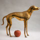 Statue vintage, big dog brass sculpture, dog statue, Greyhound, whippet, greyhound, interior decorating, home décor