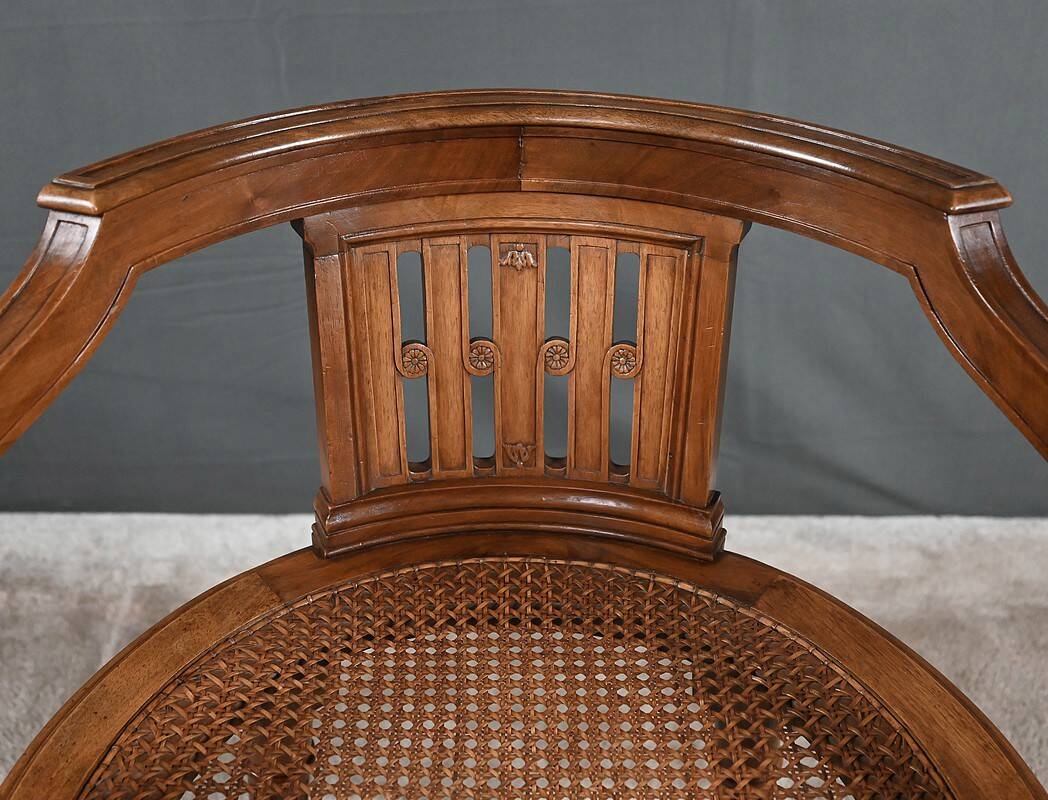 Small Office Armchair in Walnut, Louis XVI style – Late 19th century