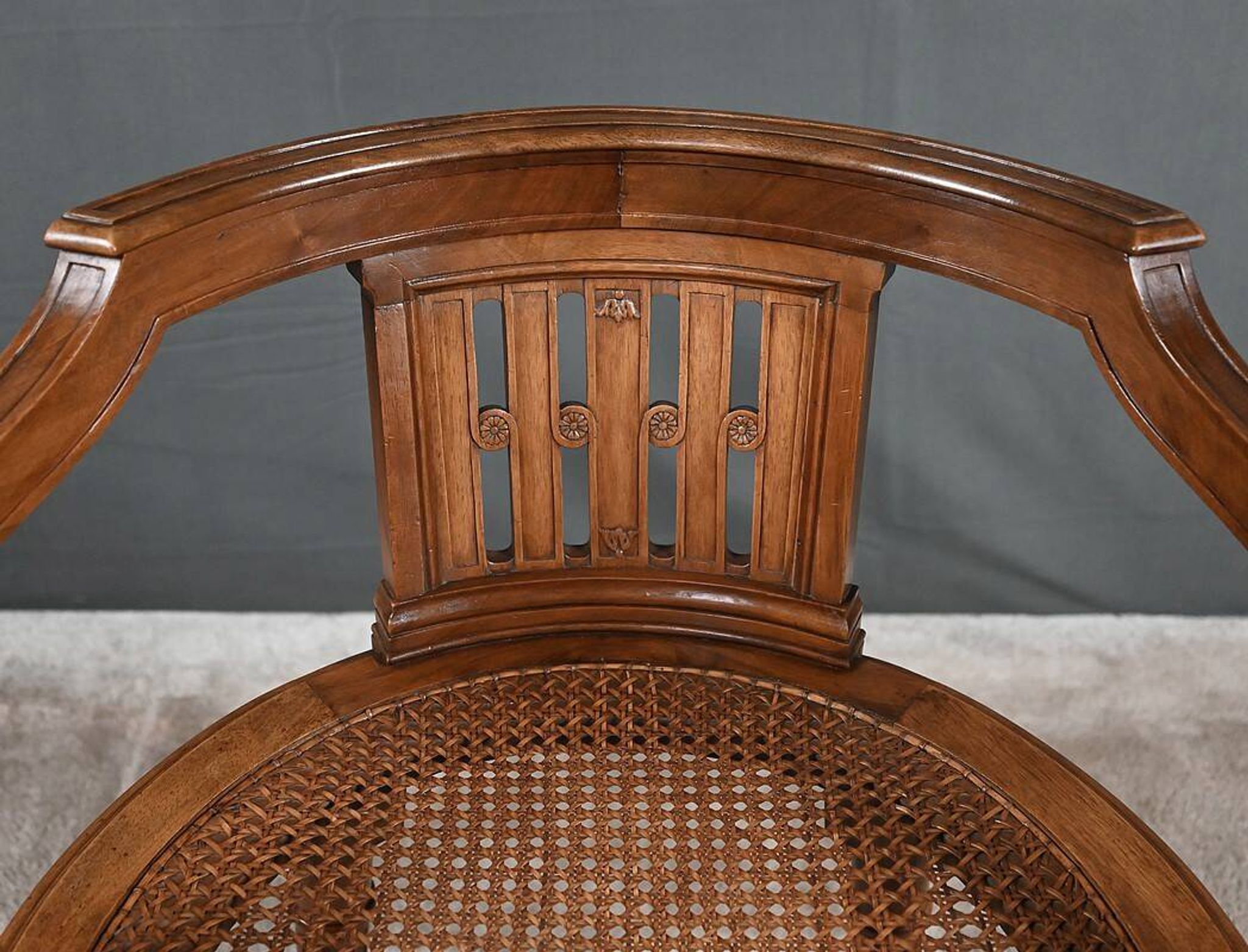 Small Office Armchair in Walnut, Louis XVI style – Late 19th century