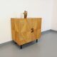 Vintage rattan, wood and metal storage cabinet from the 60s