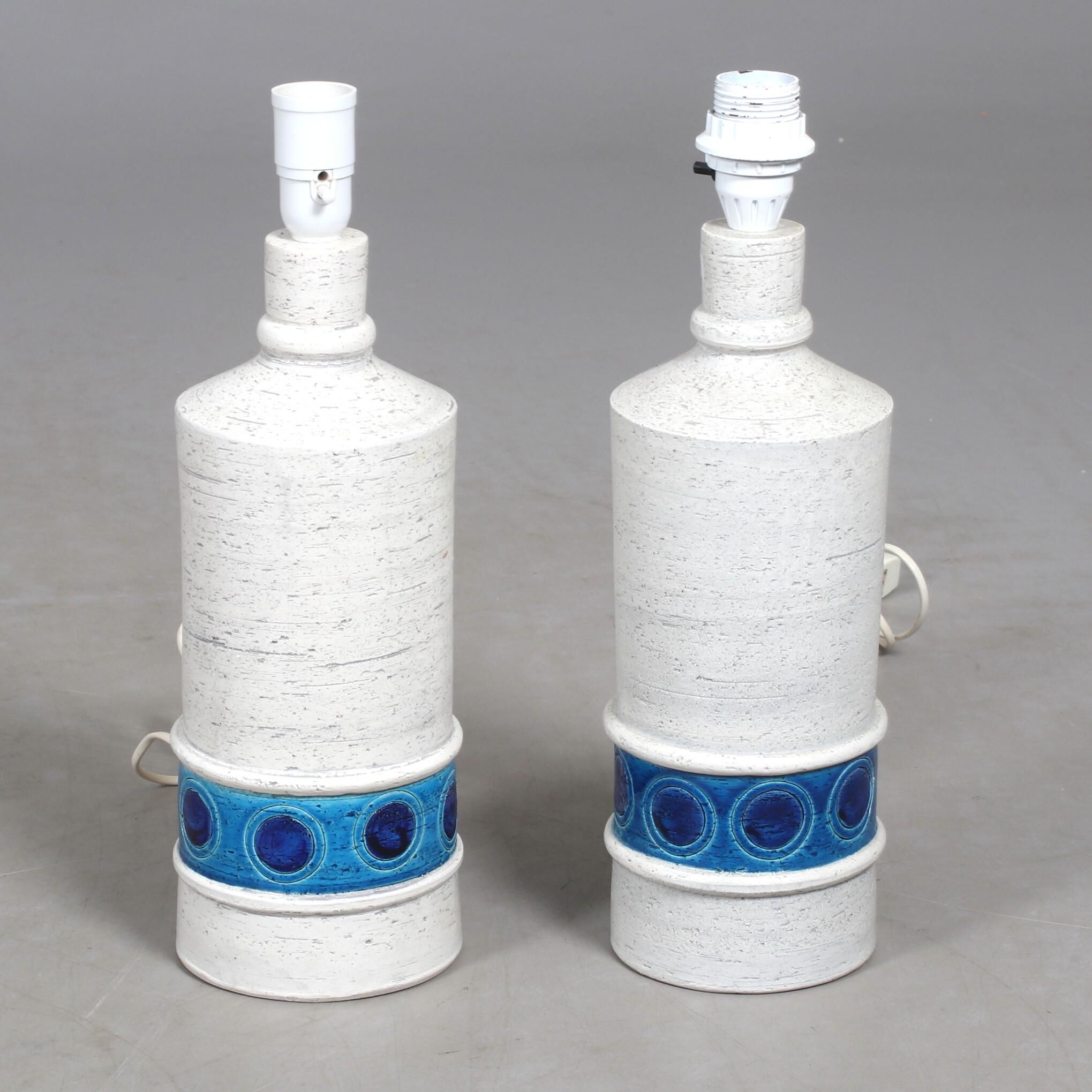 Aldo Londi desk lamps in ceramic by Bitossi Italy 1960 Signed