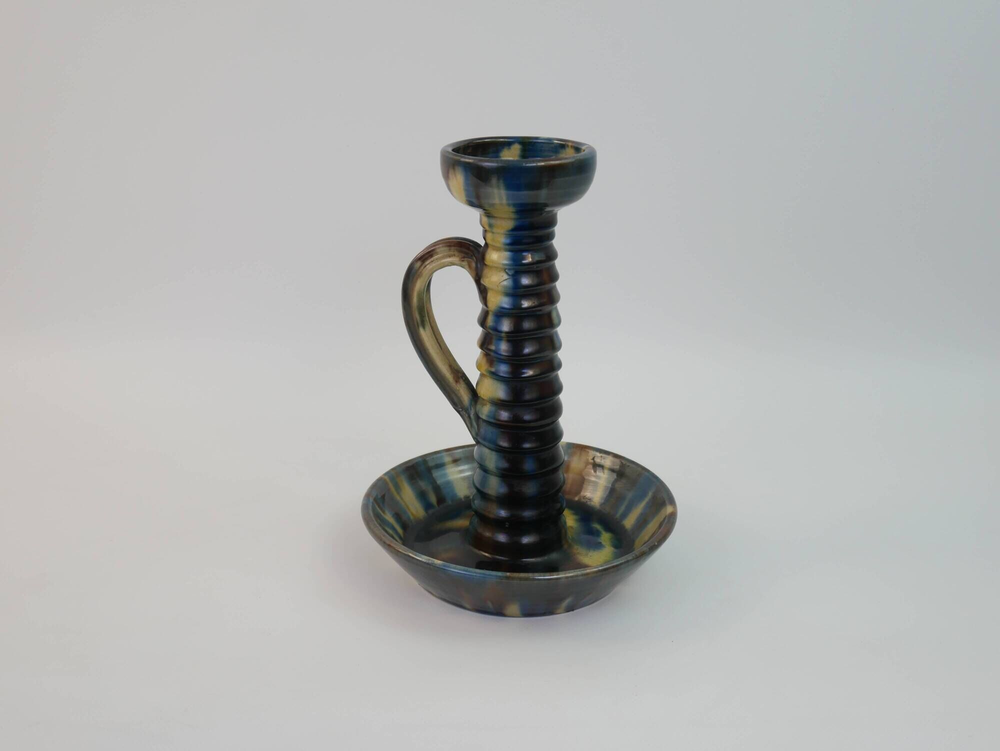 Impressive Vallauris ceramic candle holder signed FPP Vallauris France
