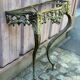 Console d'applique murale de style Louis XV bronze doré et marbre vert XIXè