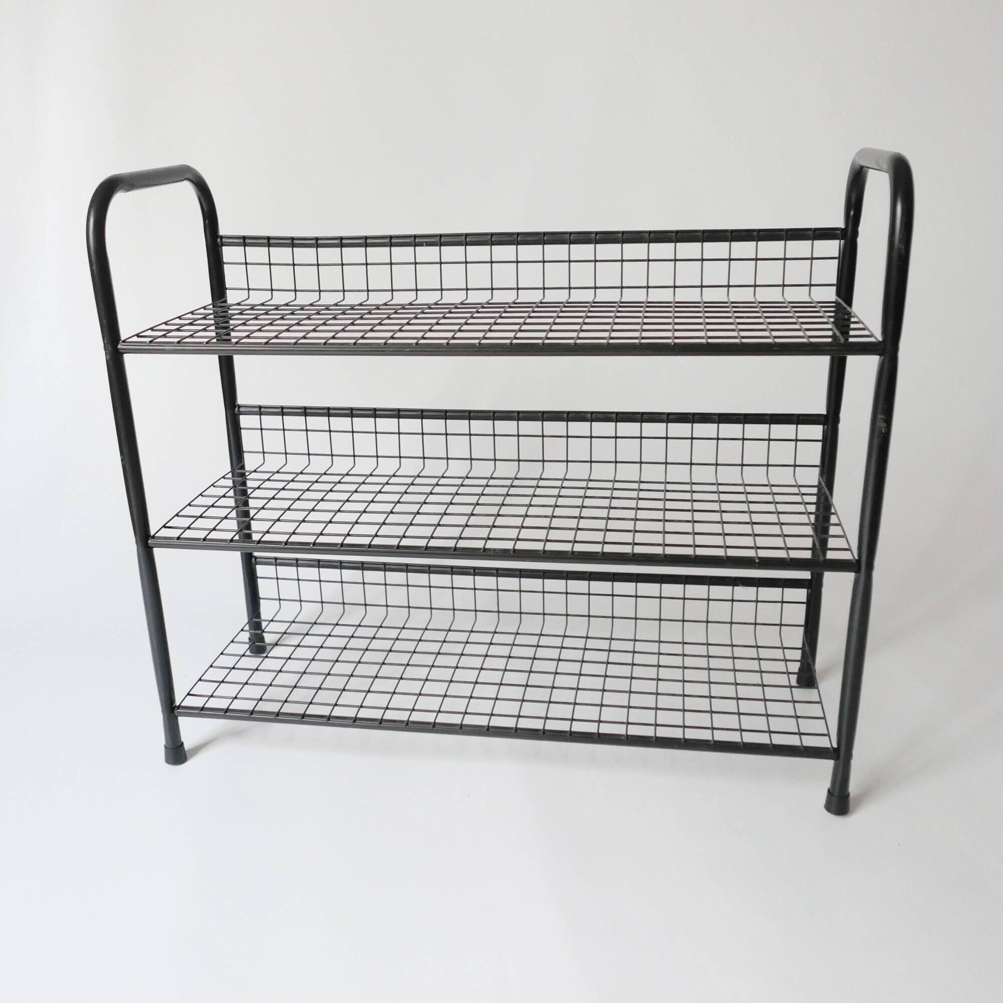 70s 80s vintage 1970s metal shoe rack designed by Niels Gammel