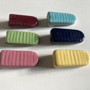 Set of 6 door knives in varnished earth 1960