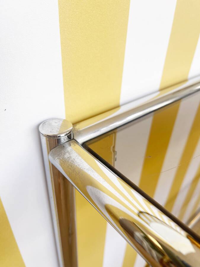 Console chrome et verre fumé, circa 1970
