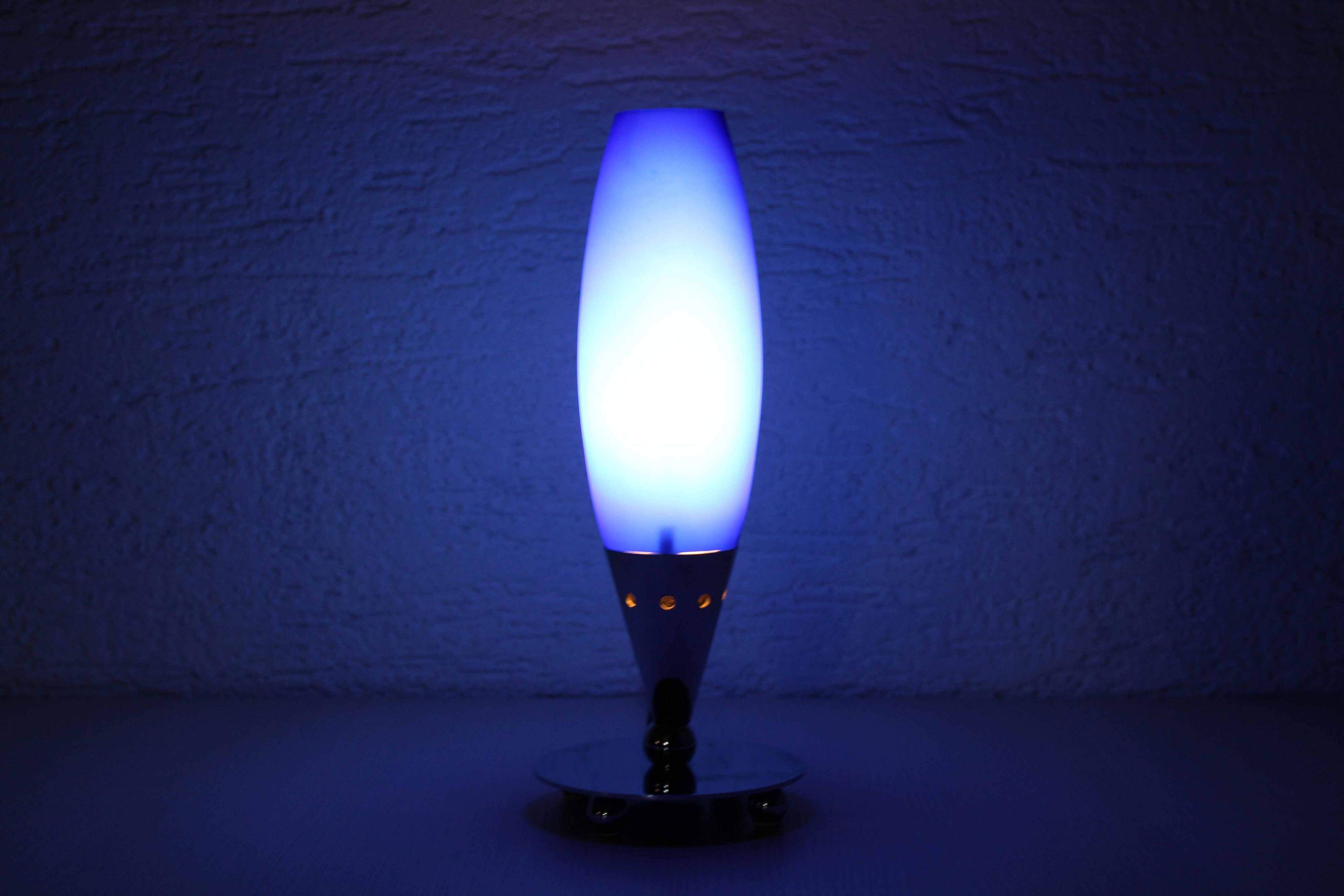 Blue glass lamp 1980