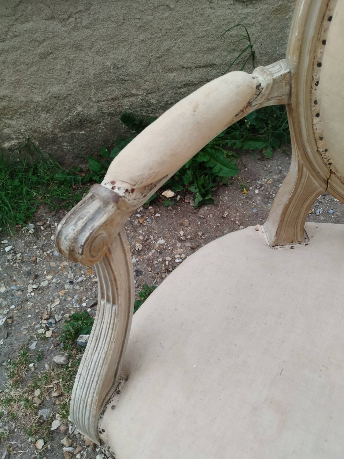 Antique armchair in Louis XVI style, 19th century.