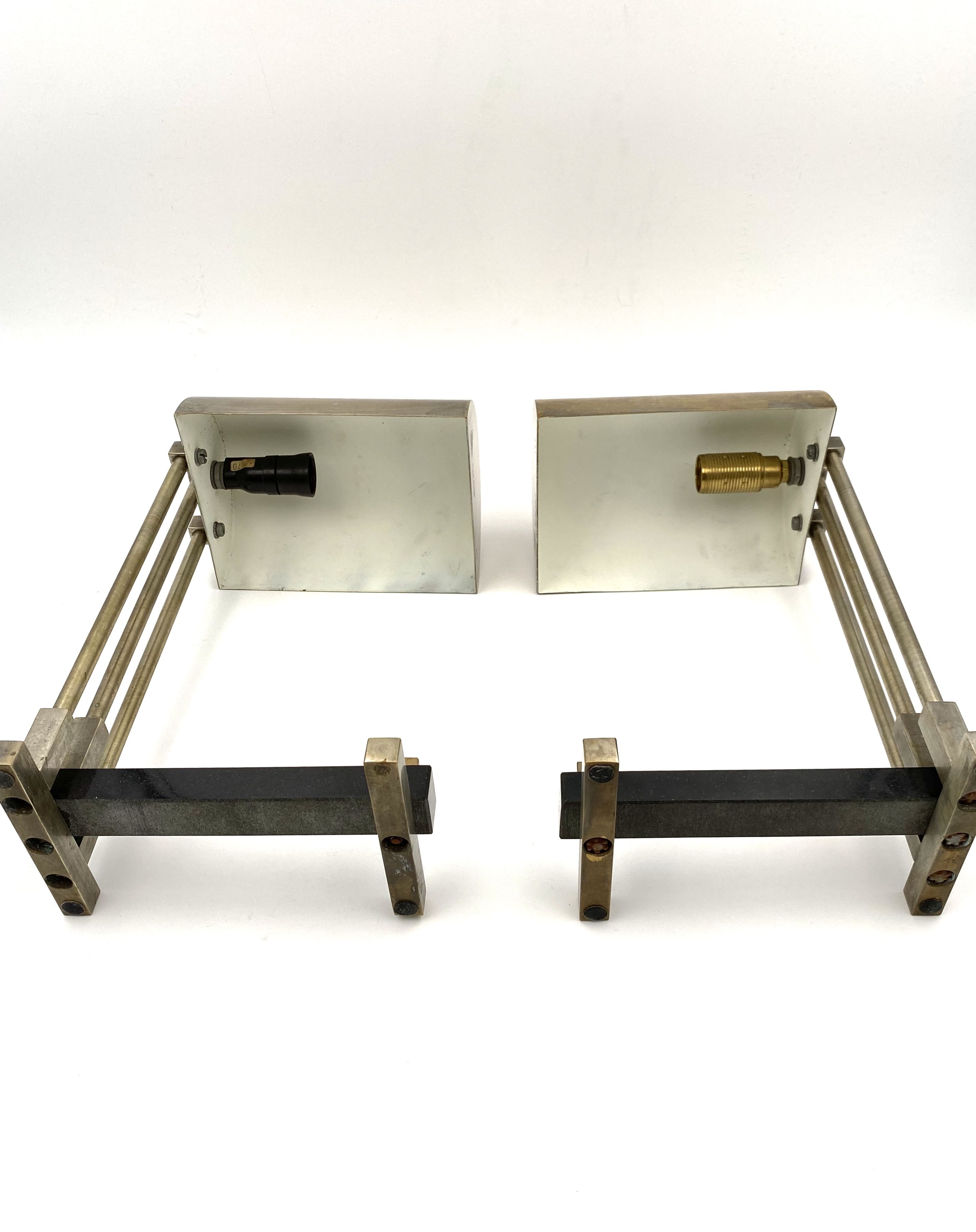 Diamant Art Studio Pair of Bauhaus cubist shaped Lamps. Marked 'New York 1938' & Numbered