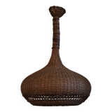 Vintage Danish mid-century rattan pendant light, made in the 1960s.