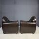 Pair of leather armchairs in French Art Deco style, 1970s
